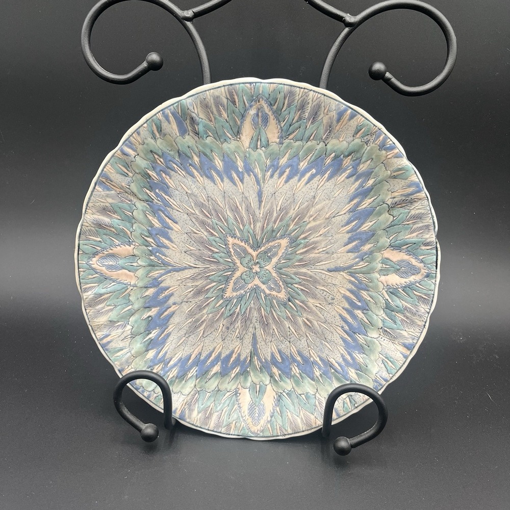 Vintage 10" Chinese Toyo Pink Blue Decorative Plate